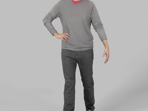 现代人物 三维人物 站姿男人su模型