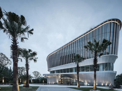 现代展览馆建筑 博物馆 建筑外观su模型