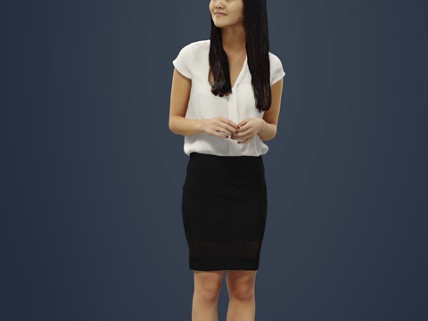 现代人物 三维人物 白领女人su模型