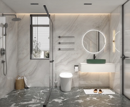  卫生间 卫浴用品 花洒 马桶 淋浴隔断 毛巾架 浴室柜3d模型 