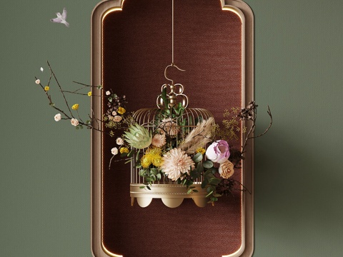 法式复古花艺 新中式花艺 宋氏风花艺su模型