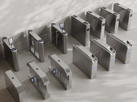 现代安检门 门禁 闸门 感应门 门禁机su模型