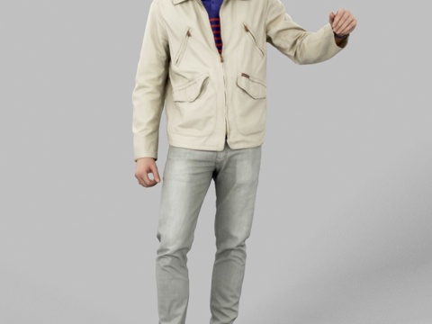 现代人物 三维人物 站姿男人su模型