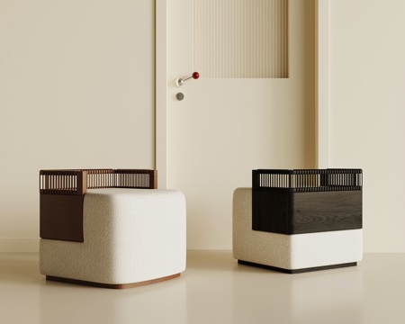 法式复古凳子 沙发凳 换鞋凳 梳妆凳su模型