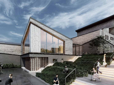 现代展览馆建筑 博物馆 建筑外观su模型