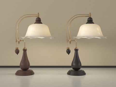  法式台灯   床头台灯3d模型 