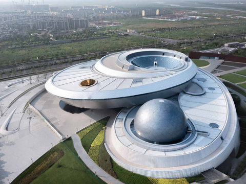 现代展览馆建筑 博物馆 建筑外观su模型