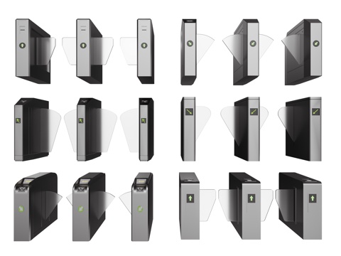  现代安检门 门禁 闸门 感应门 门禁机3d模型 