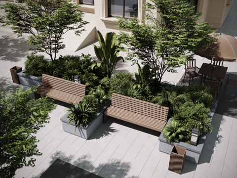 现代户外景观座椅 户外椅 景观植物 树池 花坛座椅su模型