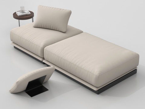 现代贵妃椅  床尾凳 沙发凳   布艺沙发 边几su模型