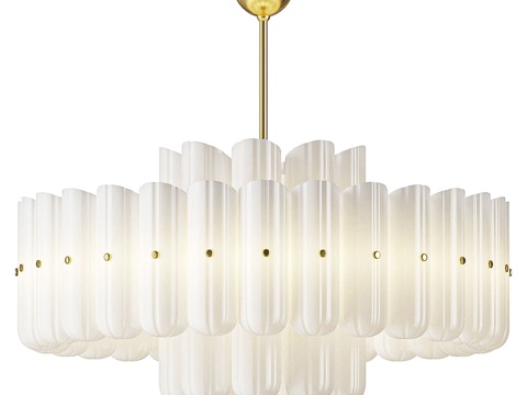  现代轻奢玻璃装饰吊灯3d模型 