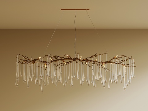  法式复古吊灯 水晶吊灯 侘寂中古吊灯 新中式吊灯3d模型 