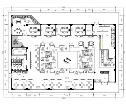 新中式园林平面图 中式餐厅平面图cad施工图