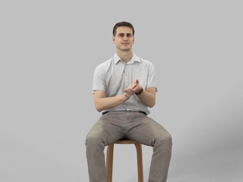 现代人物 三维人物 坐姿男人su模型