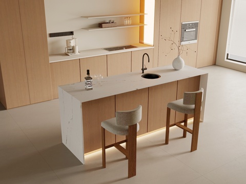 现代吧台 岛台 水吧台su模型