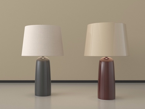  侘寂风台灯  实木台灯3d模型 