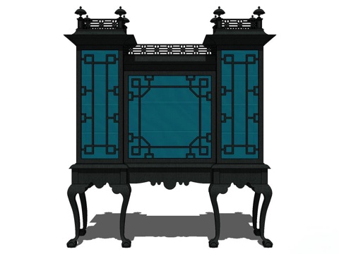 边柜 斗柜 实木装饰柜 装饰柜su模型