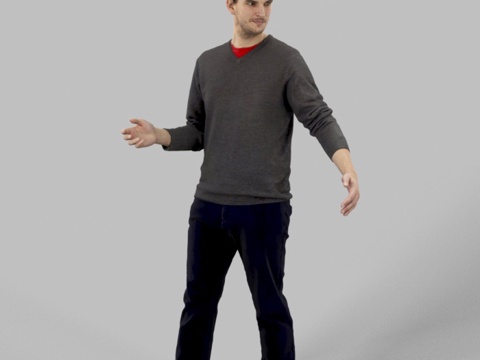 现代人物 三维人物 站姿男人su模型