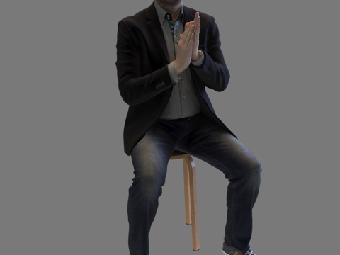 现代人物 三维人物 坐姿男人su模型