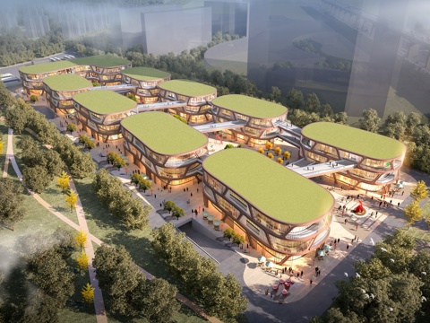  商业街鸟瞰3d模型 