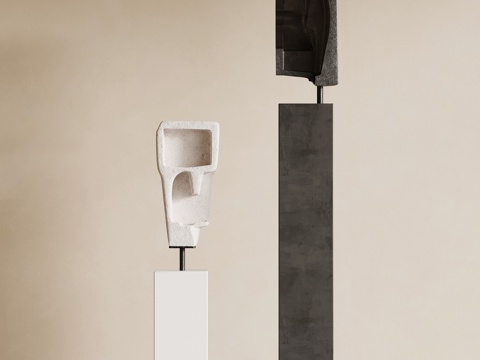 侘寂中古雕塑 摆件su模型