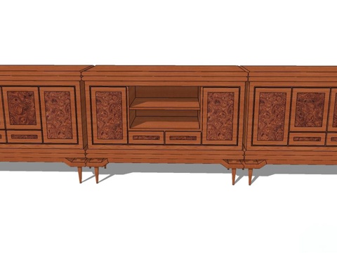 边柜 斗柜 实木装饰柜 装饰柜 电视柜 电视矮柜su模型