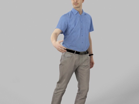 现代人物 三维人物 站姿男人su模型