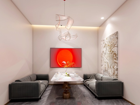  现代婚纱影楼洽谈室看片室3d模型 