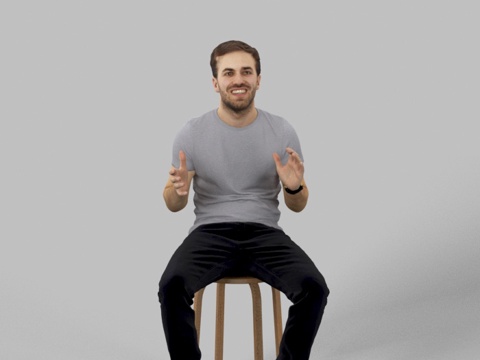 现代人物 三维人物 穿短袖的男人su模型