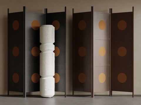 中古风屏风su模型