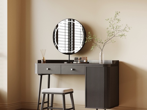 法式复古梳妆台su模型