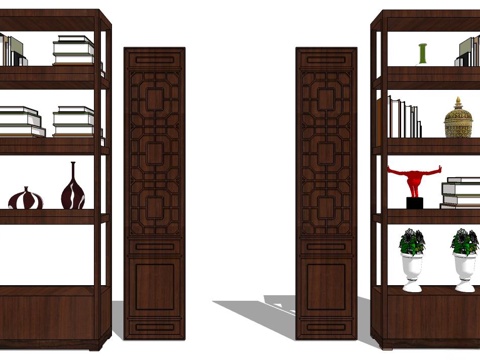 边柜 斗柜 实木装饰柜 装饰柜su模型