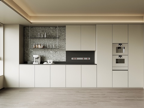 现代酒柜 餐边柜su模型