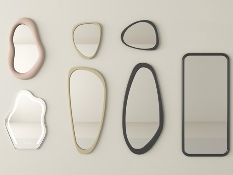 现代镜子 化妆镜   落地镜 浴室镜   异形镜 穿衣镜su模型