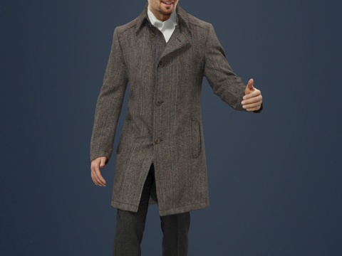 现代人物 三维人物 西装男人su模型