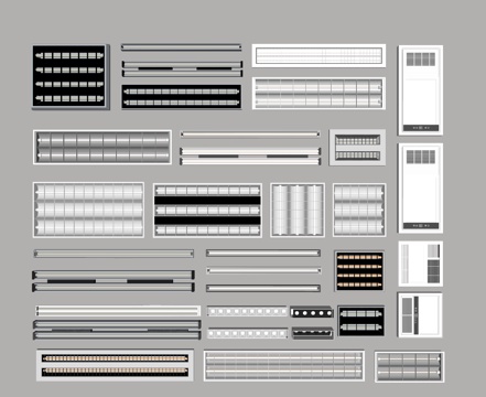 现代格栅灯平板灯su模型