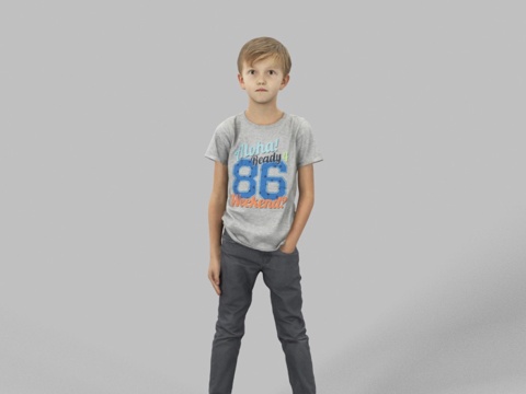 现代人物模型 三维人物 小男孩su模型