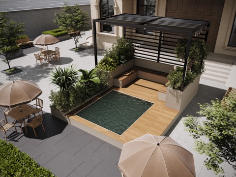 现代户外景观座椅 户外椅 景观植物 树池 花坛座椅su模型