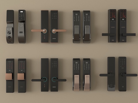 现代指纹锁   智能锁 密码锁su模型