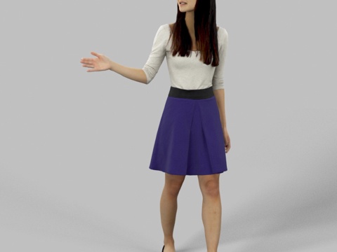 现代人物 三维人物 站姿女人su模型