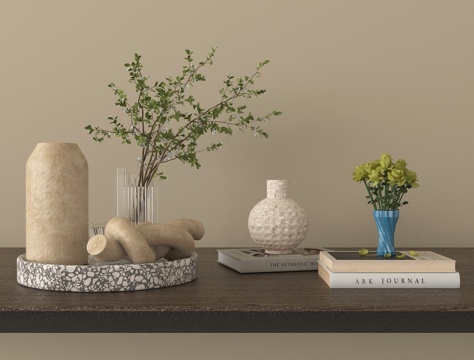 现代装饰摆件  花瓶花艺摆件su模型