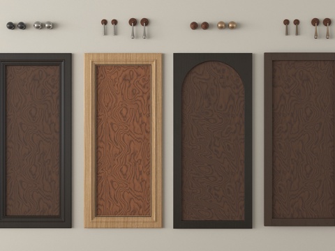 中古风门板  装饰门板 护墙板su模型