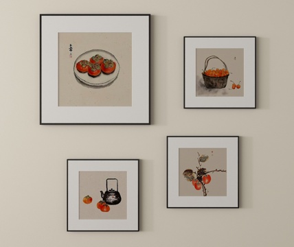 现代简约挂画   装饰挂画su模型