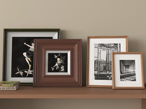 法式装饰画框  装饰挂画su模型