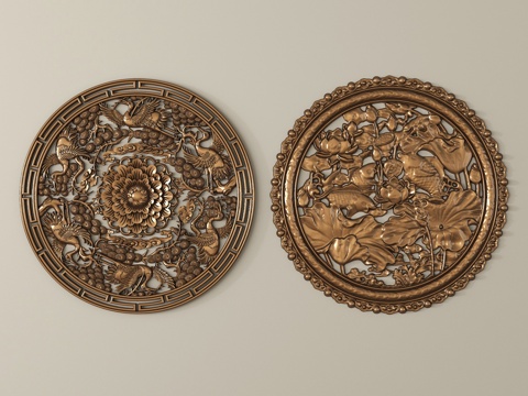 中式镂空浮雕   雕花 浮雕su模型