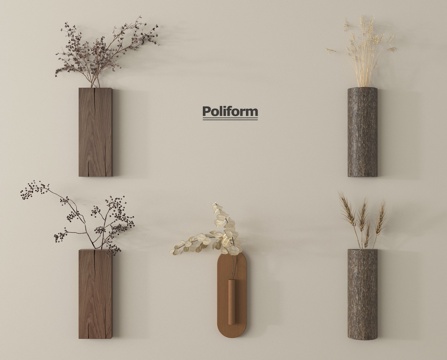 侘寂墙饰挂件   植物挂件su模型