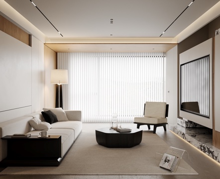  现代客餐厅3d模型 