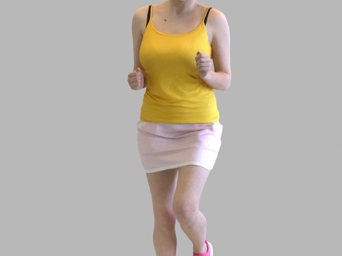 现代人物 三维人物 站姿女人 运动人物su模型