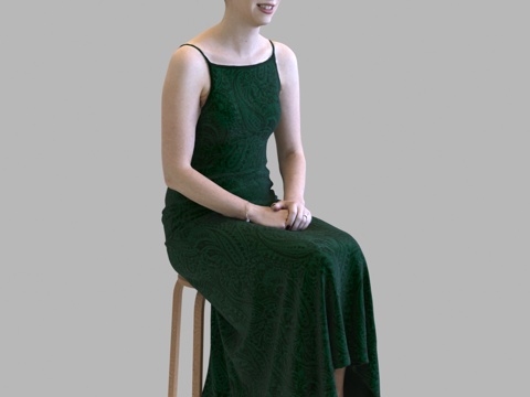 现代人物 三维人物 坐姿女人su模型