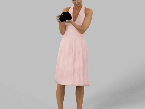 现代人物 三维人物 站姿女人su模型